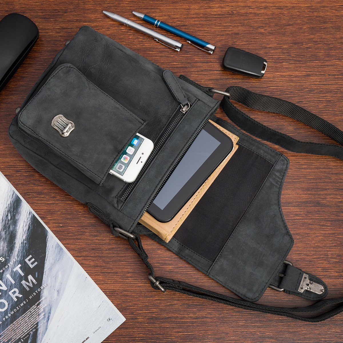 Skórzana torba do pracy — pielęgnacja