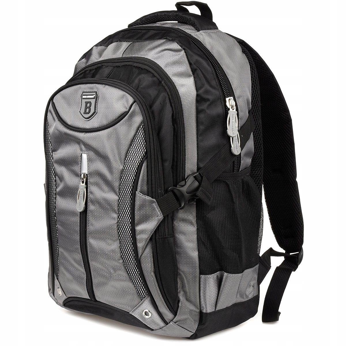 Plecak sportowy miejski trekkingowy wytrzymały duży szkolny szary A4