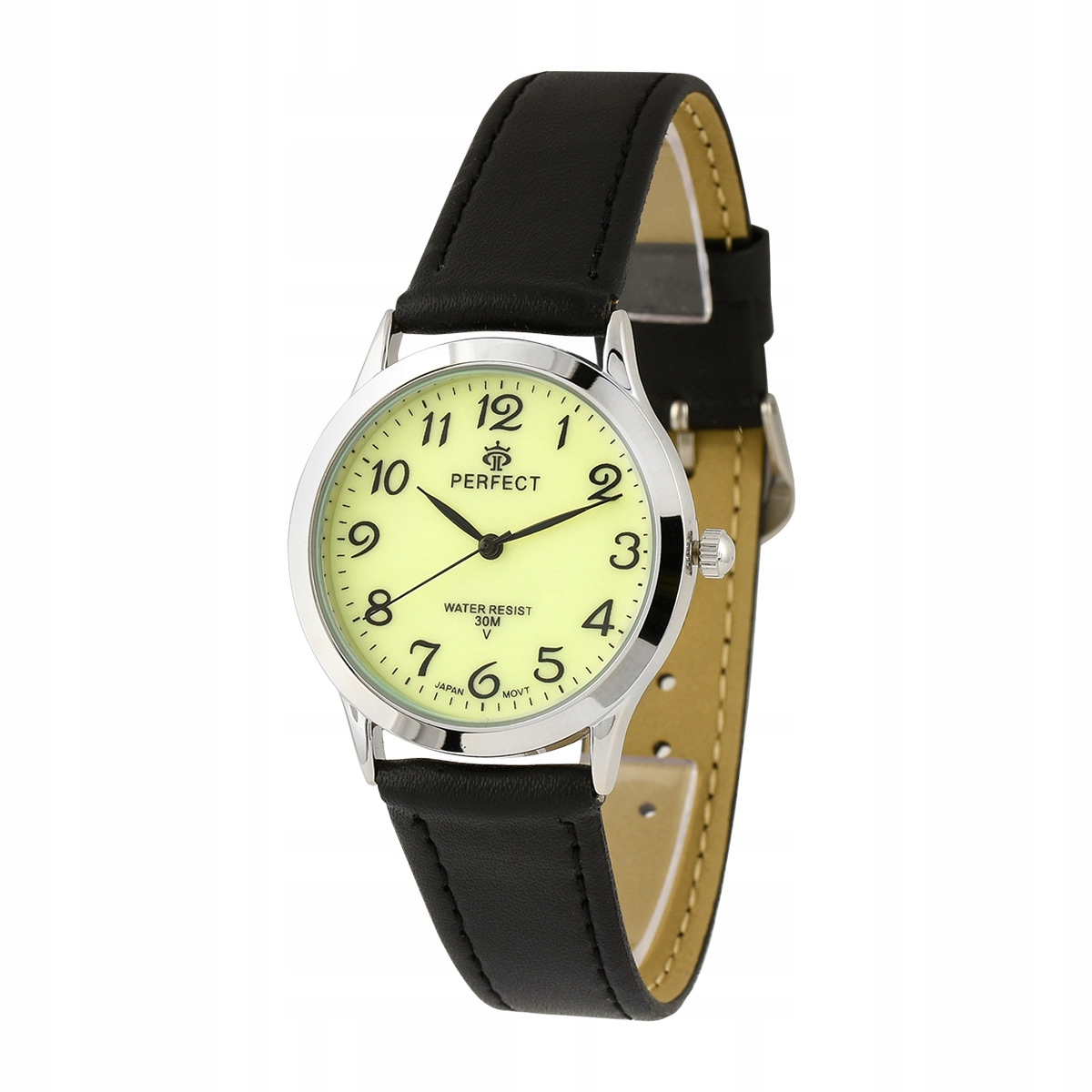 męski ZEGAREK kwarcowy DUŻE CYFRY klasyczny skórzany pasek fosfor kultowy