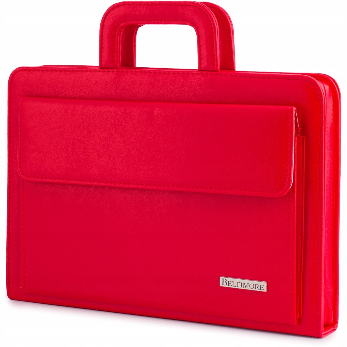 nesesery aktówki i biwuary - czerwony neseser męski z rączką i przegródką na dokumenty