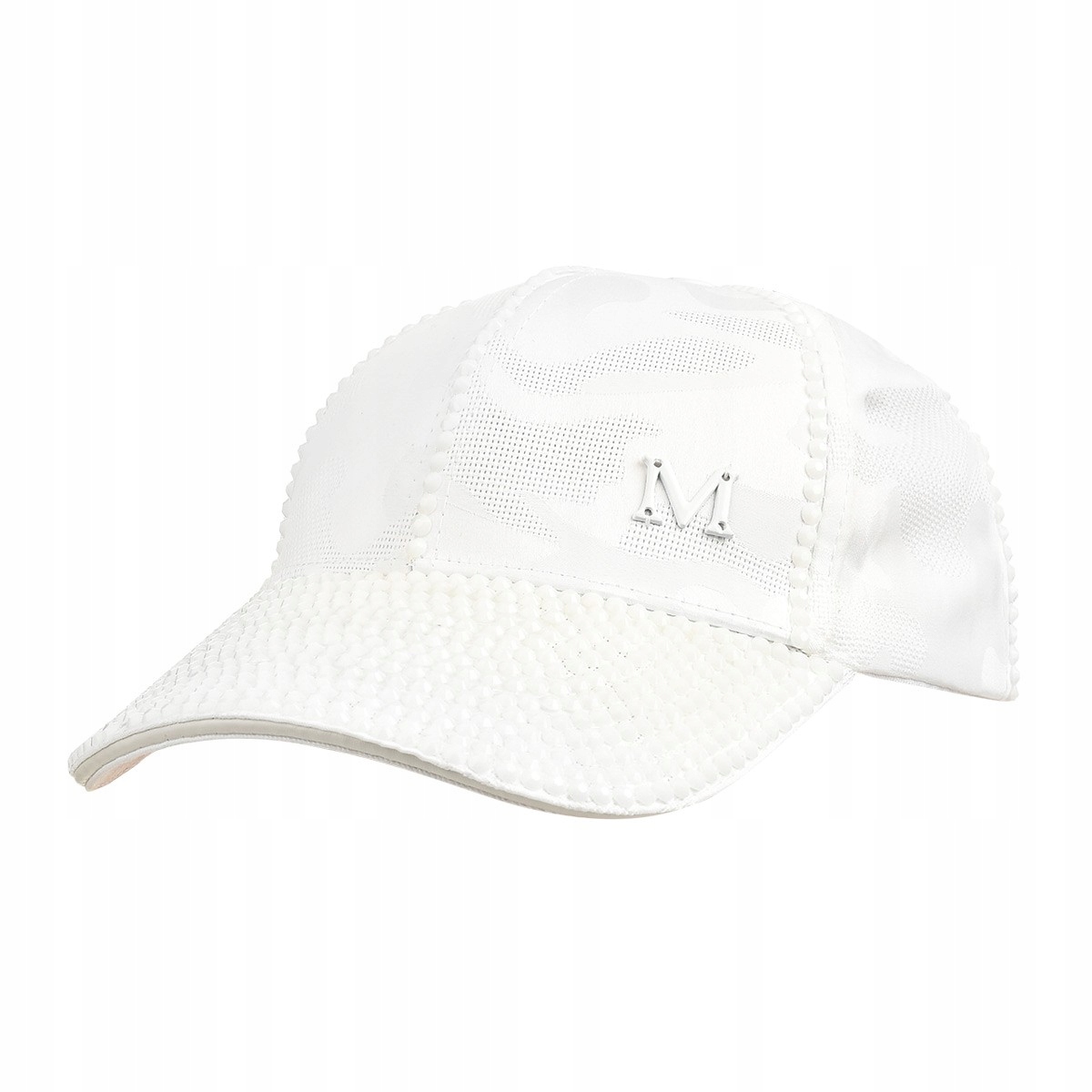 Czapka damska z daszkiem błyszczące moro modna