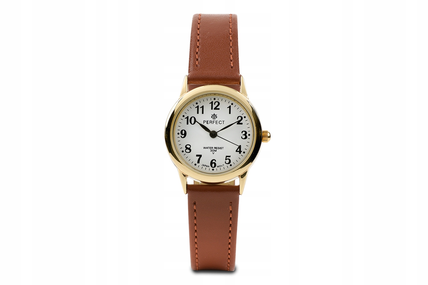 f1d65c4a478a0539a71316baaf1b1746-6.jpg eleganckie zegarki damskie - ciemno-brązowy pasek, złota koperta