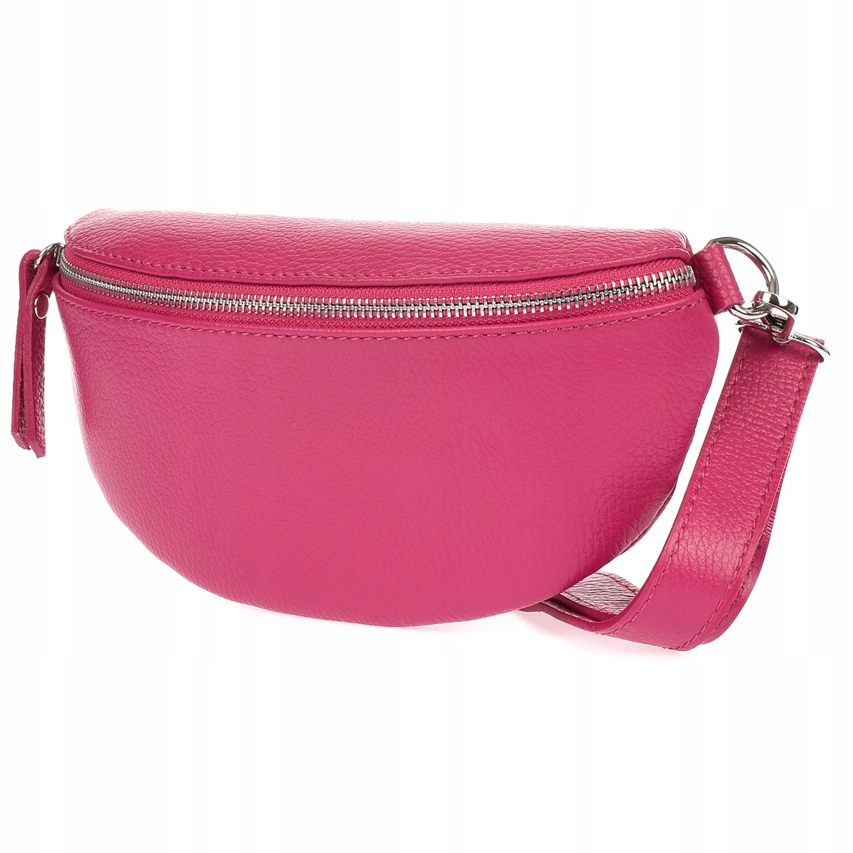 Damska Skórzana Włoska Saszetka Nerka na pasek