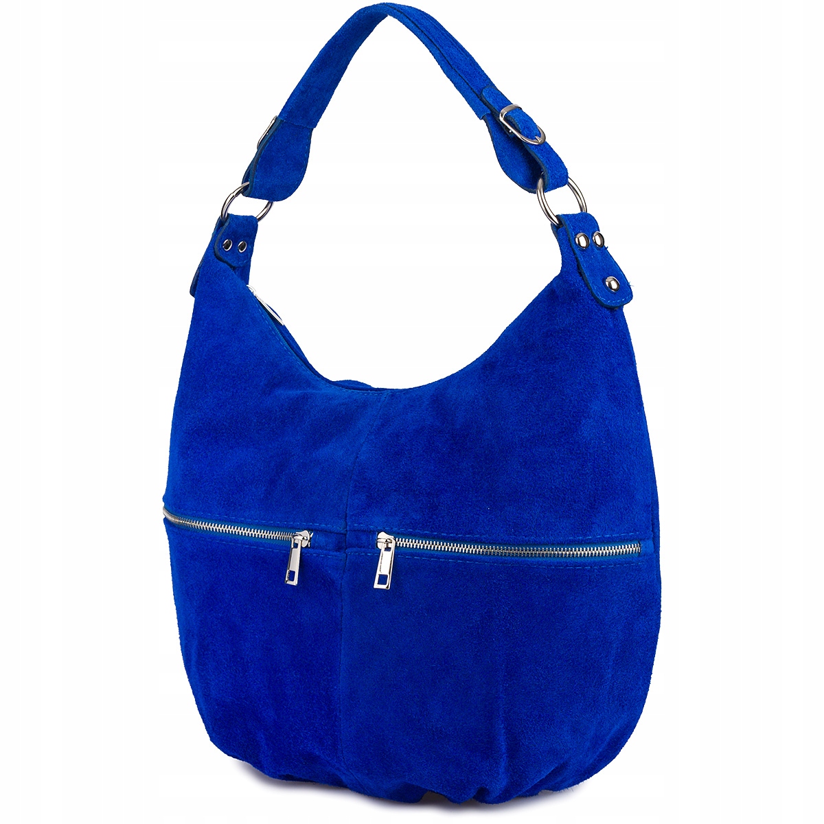 Skórzana torebka damska A4 worek shopperka torba na ramię skóra zamszowa