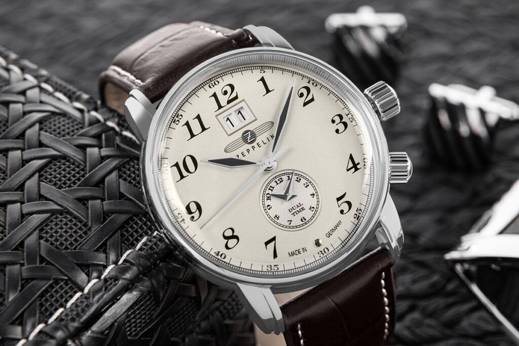 Zegarek męski Zeppelin LZ127 Graf Zeppelin Dual Time z jasną tarczą